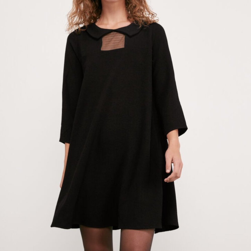 Comptoir des Cotonniers - Black Dress with collar claudine